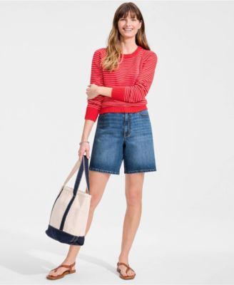 Petite Soft Denim Mid Rise 7" Jean Shorts