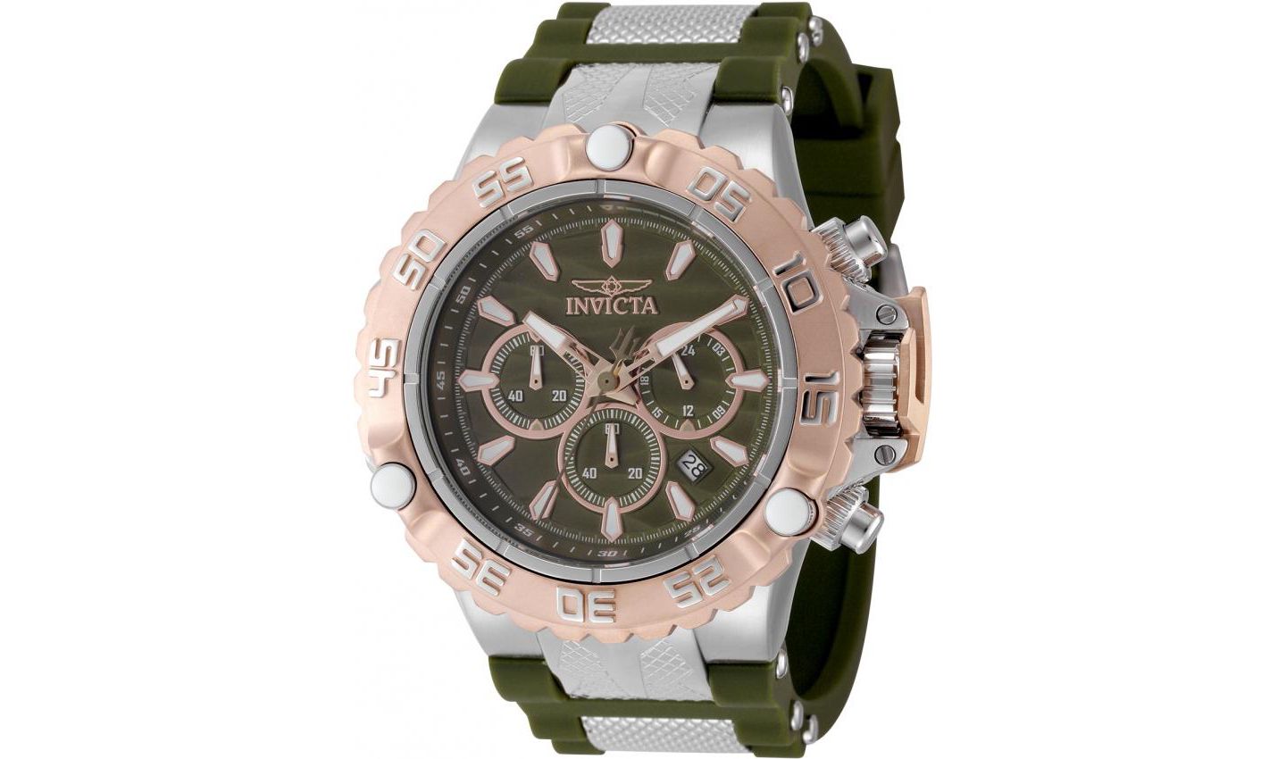 Мужские часы Invicta 48555 Subaqua Quartz VD53 Metal Dial, цвет: Зелёный / Стальной — фото 1