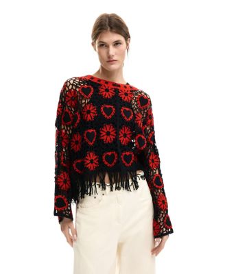Women's Crochet sweater hearts