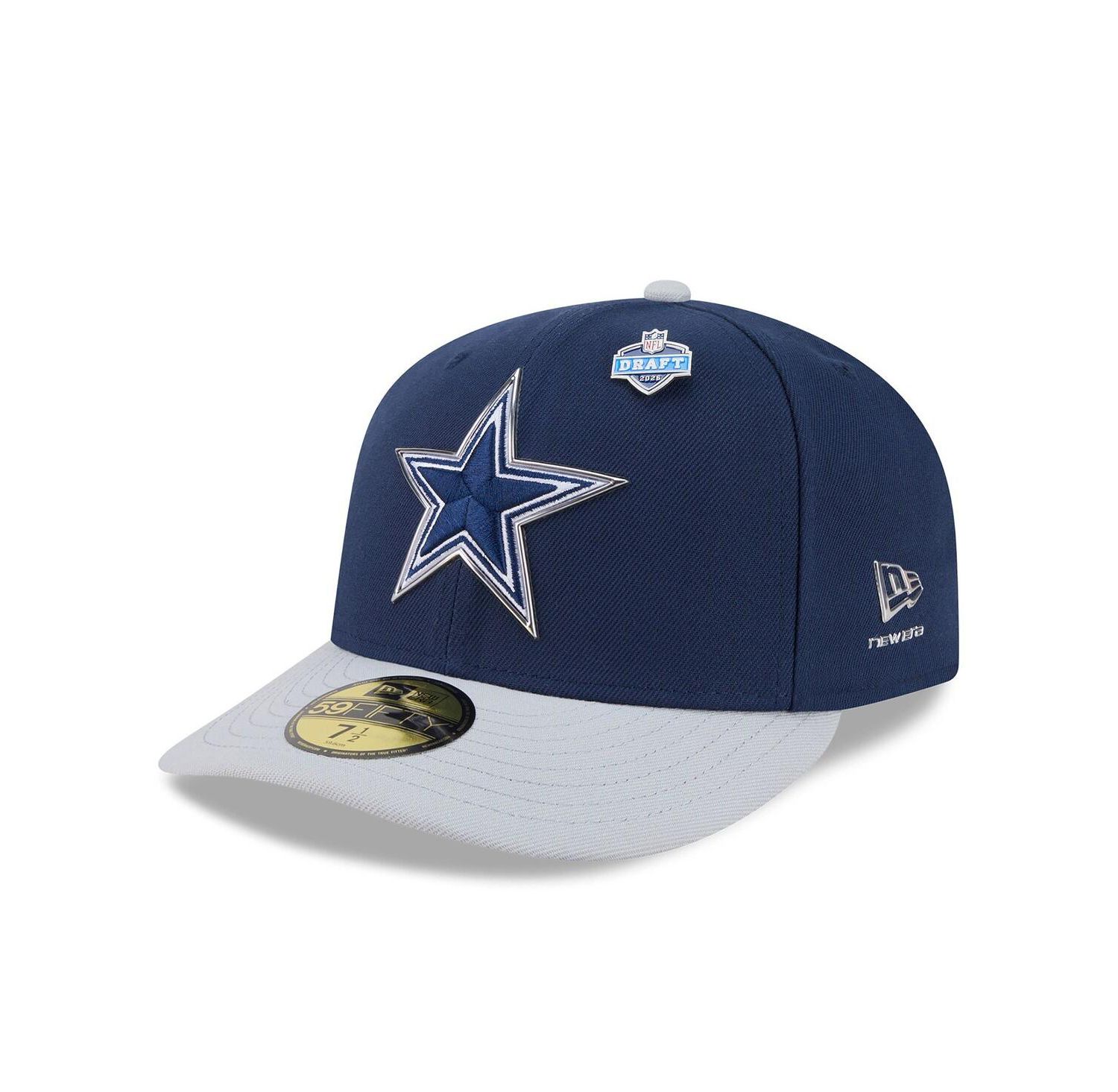 Men's Navy/Silver Dallas Cowboys 2026 NFL Draft Pre-Curved 59FIFTY Fitted Hat