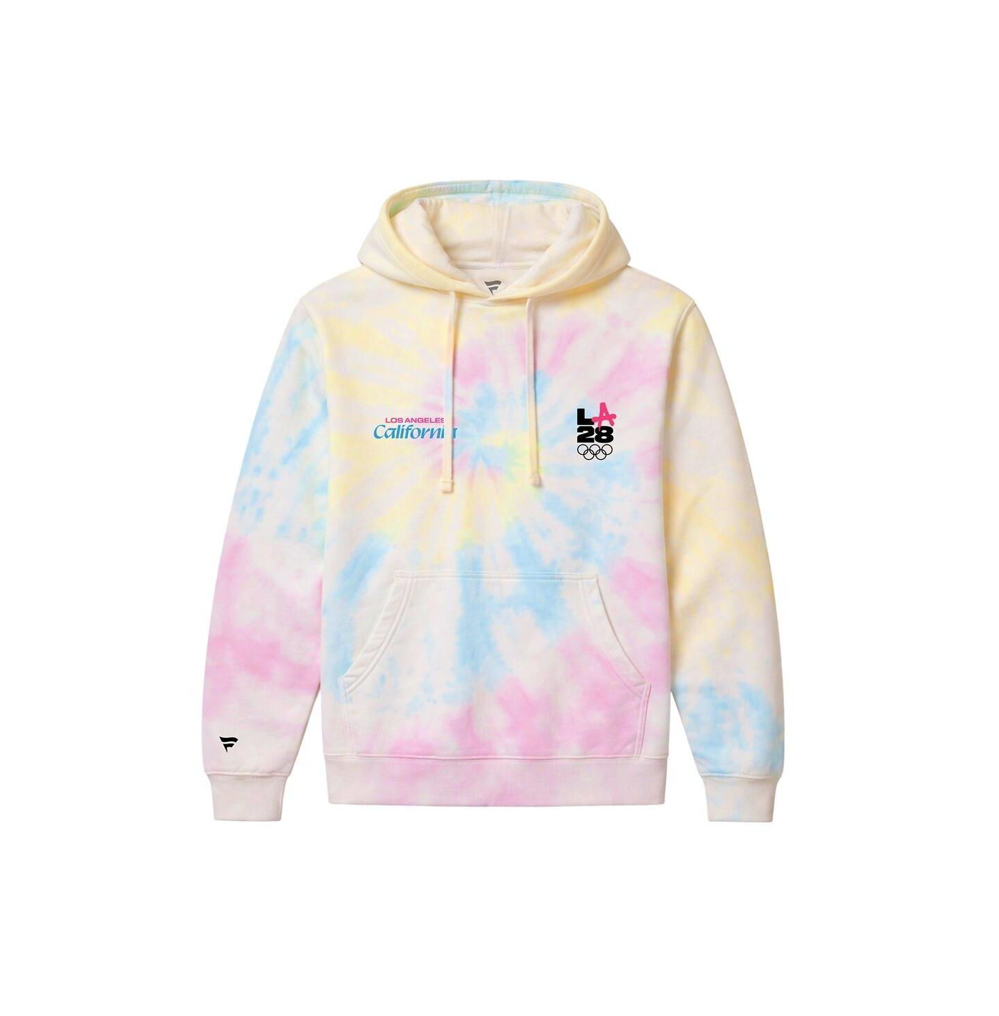 Мужское худи Fanatics White LA28 Superbloom Collection Tie-Dye — фото 1