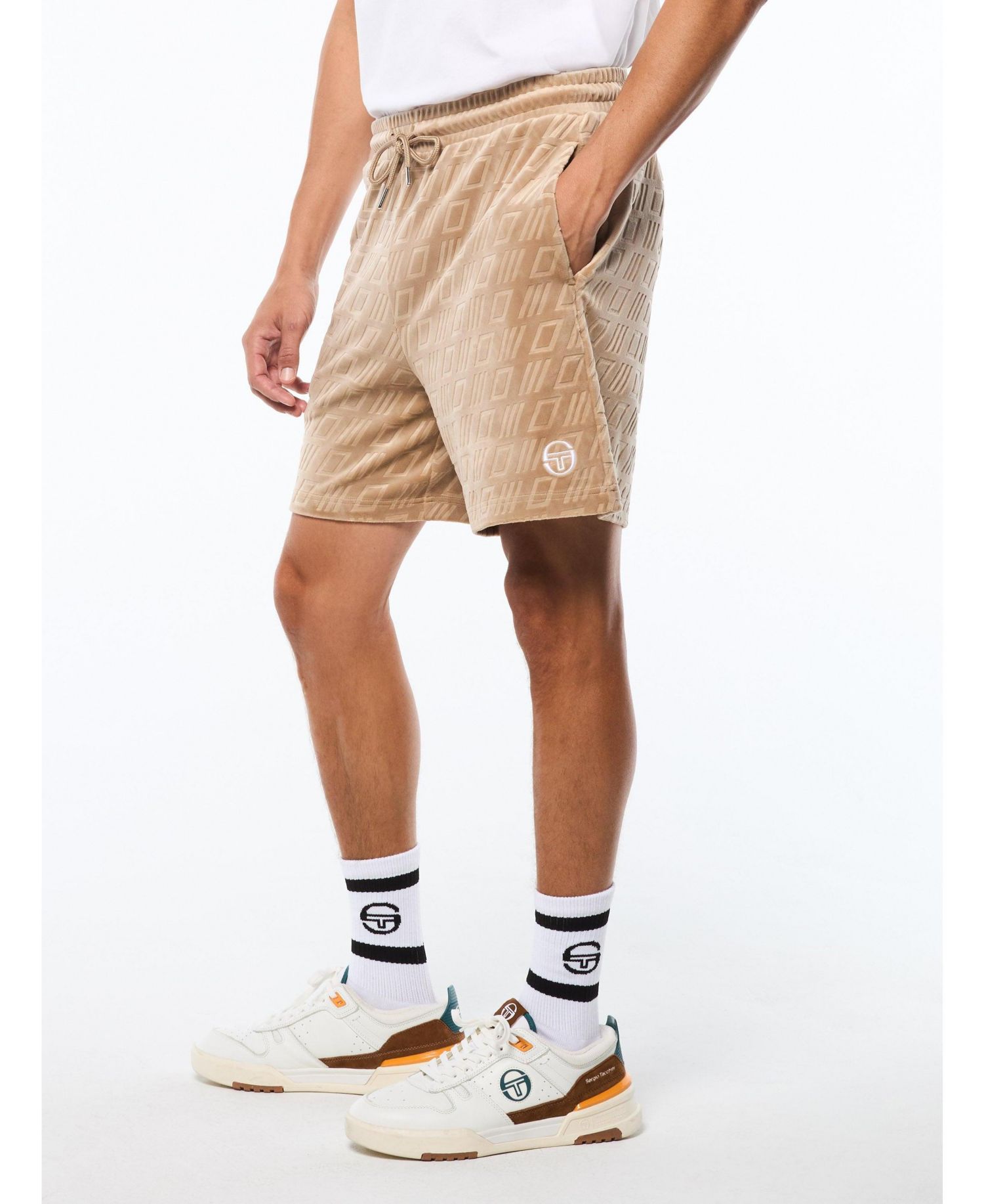 Men's Bandiera Debossed Velour Short