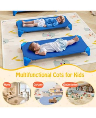 52 Inch Kids Stackable Daycare Cots 6 Pack Portable Nap Beds