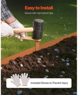 Steel Landscape Edging, 10 Pack, 40 x 4.5 inches, Weather-Resistant Metal for Garden