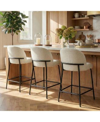 Set of 3 Counter Stools, 26-Inch Seat Height, for Kitchen Island