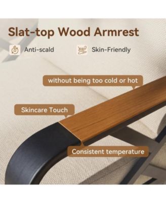 Outdoor Rocking Chair Set, 3PCS Rocking Bistro Set with Thick Cushion, Waterproof Patio Rocking Chairs with Table