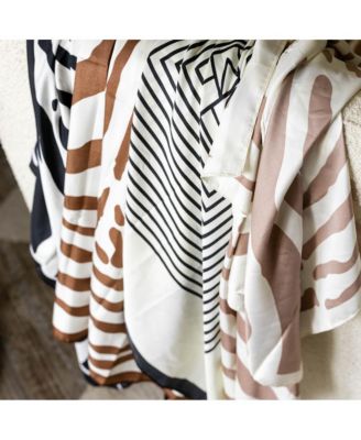 Women's Satin Abstract Line Headscarf