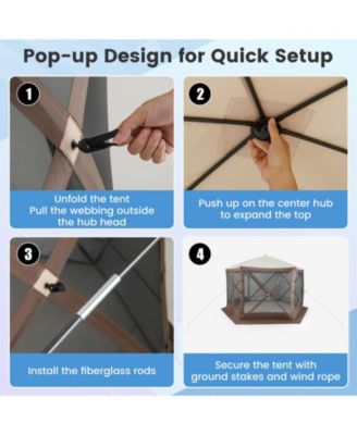 Pop Up Gazebo Screen House Tent with Mesh Netting Walls