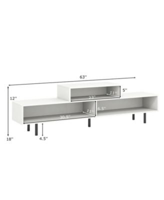 63 in Open Cubby TV Stand with 5-Leg Stability for TVs up to 70