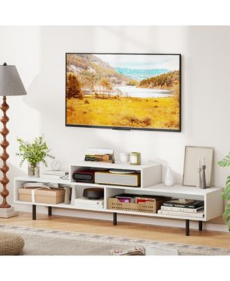 63 in Open Cubby TV Stand with 5-Leg Stability for TVs up to 70