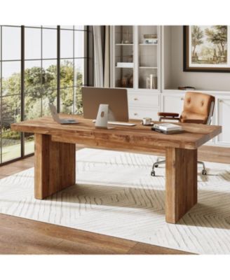 Solid Wood Executive  Desk, 63" Farmhouse  Office Computer Desk,Work Writing Table