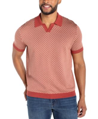 Men's Short-Sleeve Johnny Collar Polo Sweater