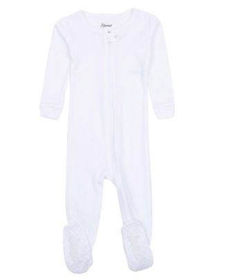 Baby Unisex Solid Color Cotton Footed One-Piece Pajamas