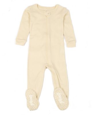 Baby Unisex Solid Color Cotton Footed One-Piece Pajamas