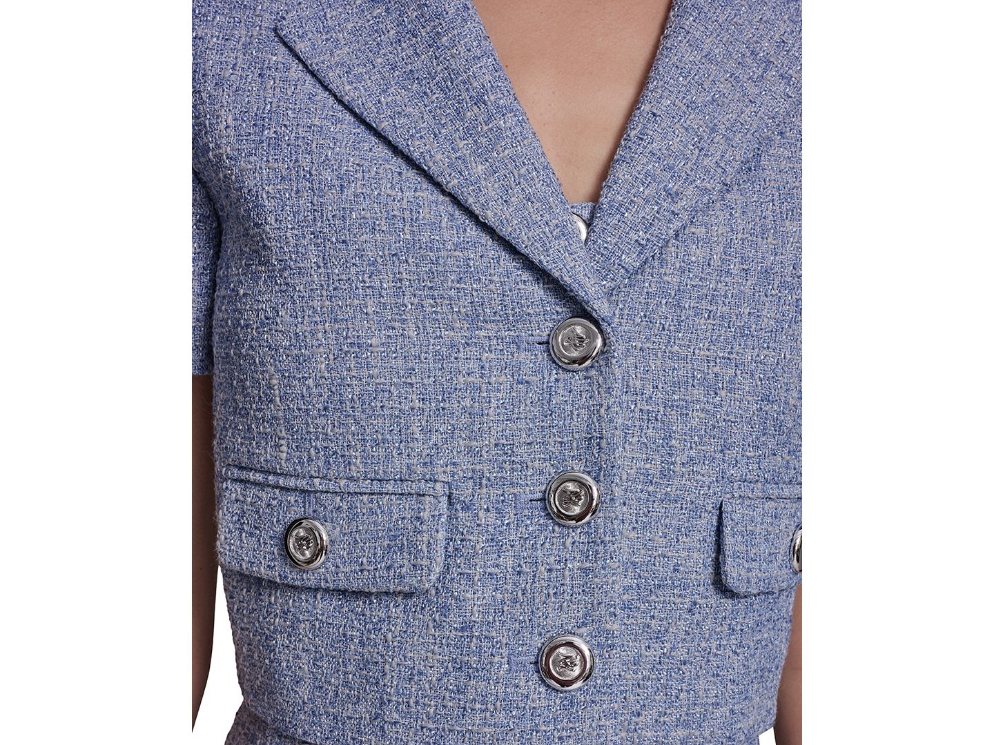 Женская куртка KARL LAGERFELD PARIS Cropped Tweed, цвет: Синий разноцветный — фото 5