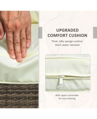 3 Piece Patio Furniture, PE Wicker Storage Table and Chairs,