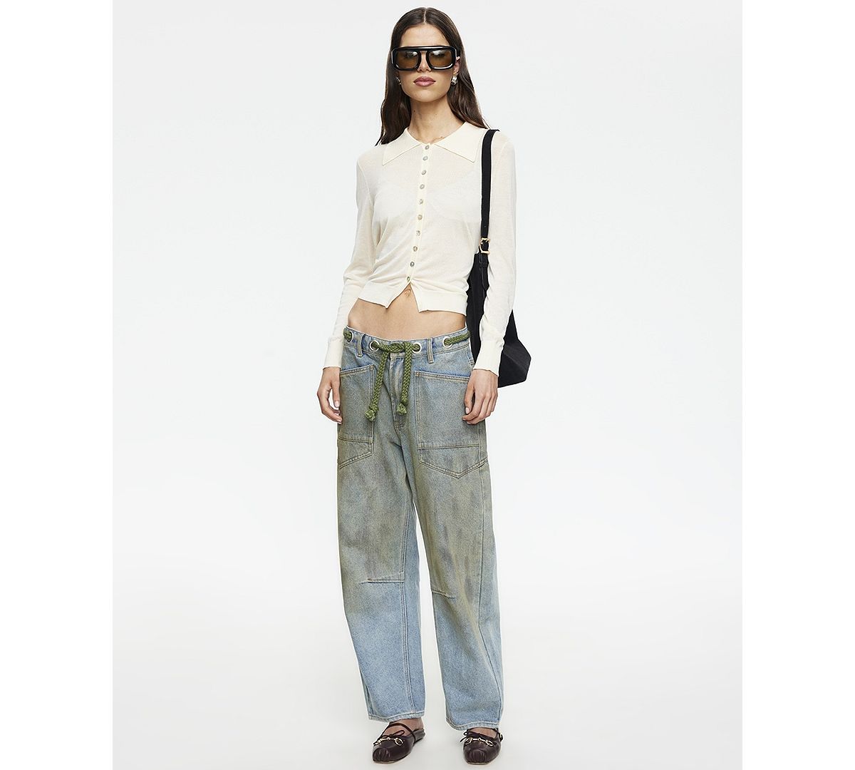 Lioness Women's Rush Hour Tie-Front Side Jeans view 6 — MAYCSS fashion products