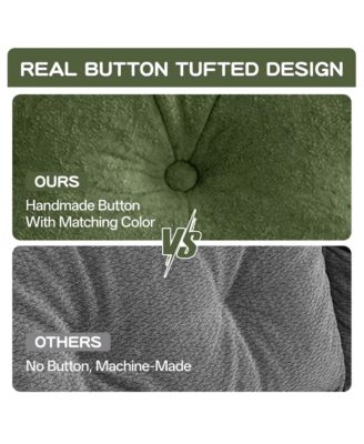 77" Loveseat Sofa, Velvet Upholstered 2-Seater Couch with Button Tufted Back and Floor-Length Tassel Fringe Skirt for Living Room