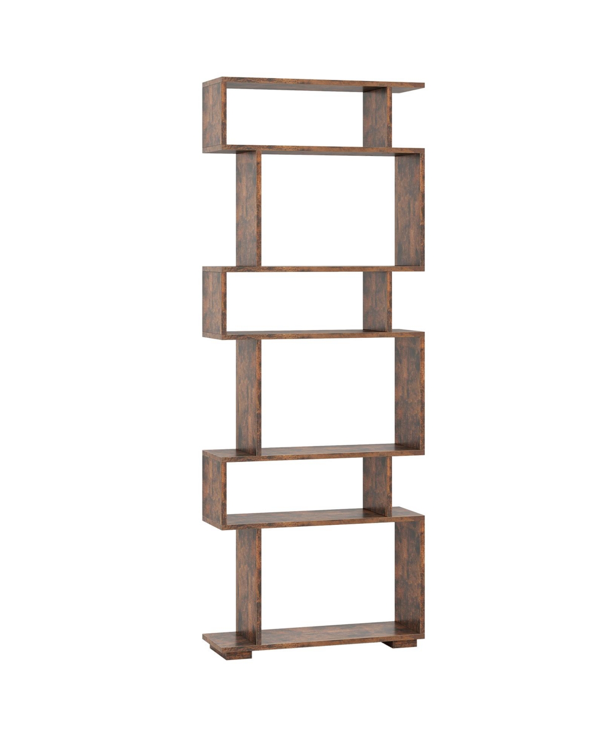 Gouun 6-Tier Geometric Bookshelf with Anti-Tipping Kits, 24 x 8 x 64