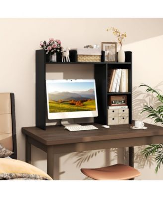 3-Tier Desktop Bookshelf with 4 Shelves, 37 x 10 x 29