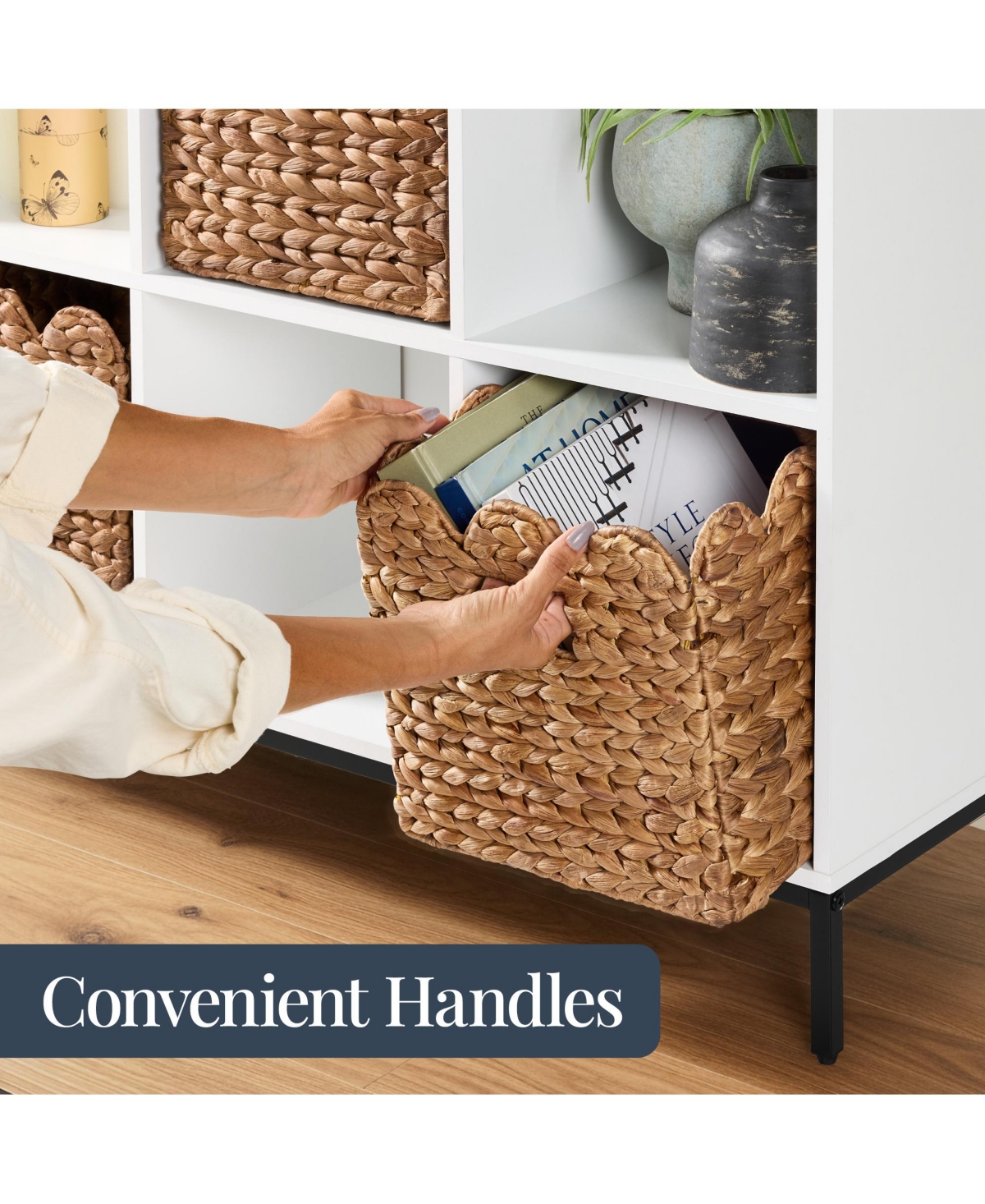 Best Choice Products Scalloped Hyacinth Storage Basket Set of 5