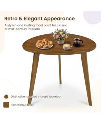 Farmhouse 35.5 in Round Dining Table in Rubber Wood for 4 People