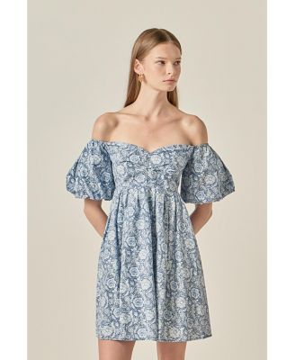 Women's Floral Off the Shoulder Mini Dress