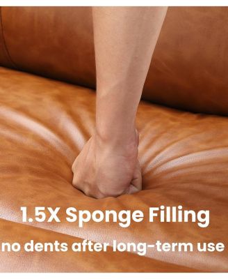 22" Rocker Recliner Chair, Lazy Boy Recliner Chair with 1.5X Sponge Filling, PU Leather Swivel Recliner with Side Pockets and Cup Holders