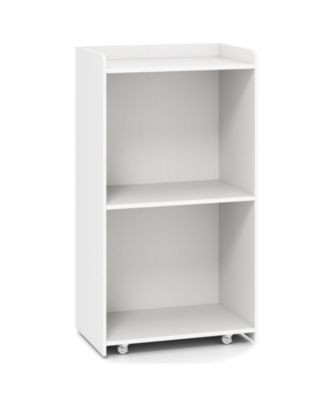 Rolling Podium Stand with 2 Shelves and Lockable Wheels, 22.5 x 14.5 x 41