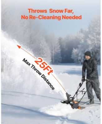 Electric Snow Blower, 20 inch, 15A Corded Snow Thrower with LED Headlights