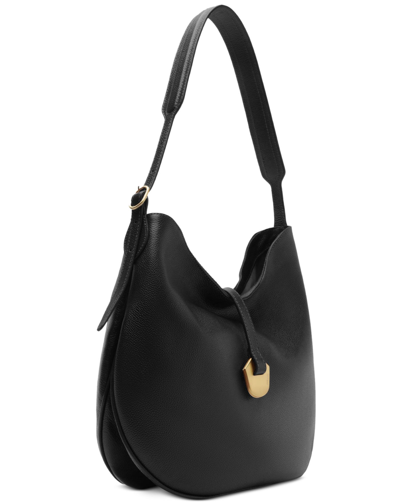 Женская сумка Arezzo Sabrina Large Leather Snap Button Hobo Handbag, цвет: Чёрный — фото 3