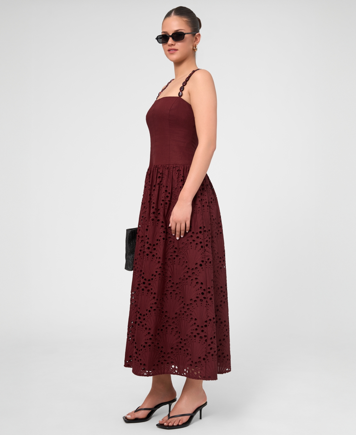 Rachel Roy Women's Maristella Square Neck Midi Dress