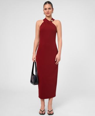 RACHEL Rachel Roy Women's Halter Neck Midi Dress - Macy's