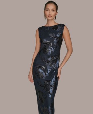 Women's Floral-Sequined Gown