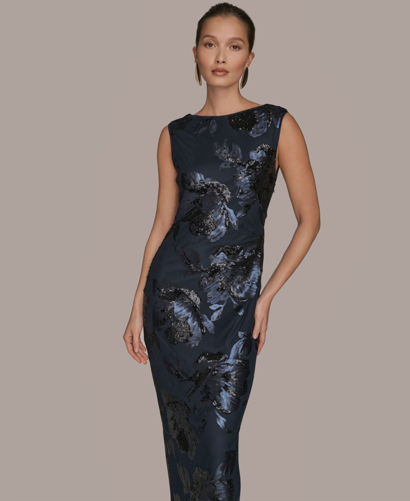 Женские платья Donna Karan New York Floral-Sequined Gown, цвет: Nightfall — фото 3