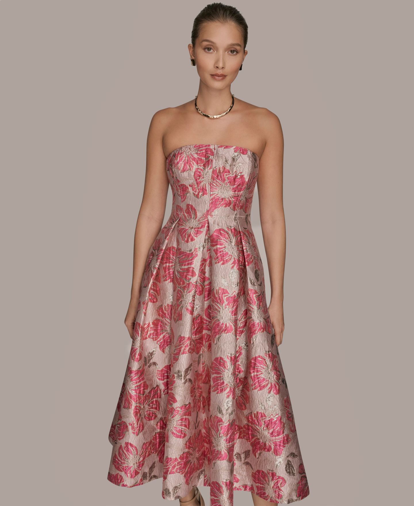 Женское платье Donna Karan New York Jacquard Strapless A-Line, цвет: Разноцветный — фото 6