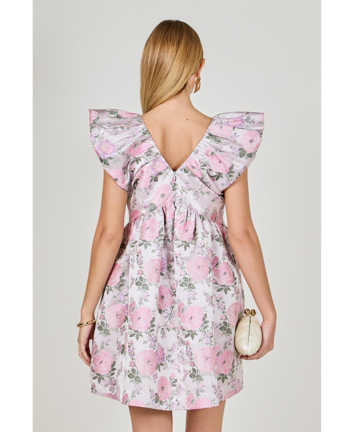 endless rose Women's Jacquard with bow Mini Dress