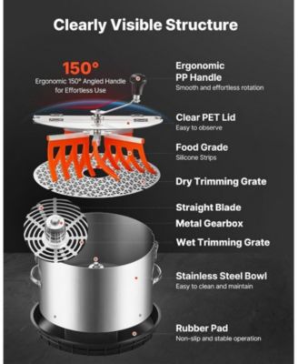 Manual Bud Leaf Trimmer, 16 in Reaper Bowl with Stainless Steel Blades for Plants