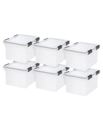USA File Box WeatherPro File Organizer Plastic File Box for Letter/Legal File, Durable Lid and Seal with Secure Latching Buckles, Stackable