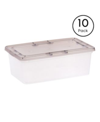 USA 6 Quart Snap Top Plastic Storage Box, 10 Pack