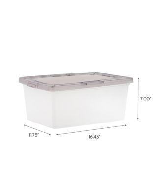 USA 8 Pack 17 Quart Clear Plastic Storage Box with Snap Lid