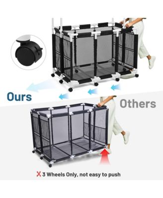 424 Gallon Pool Float Storage Bin for Toys Raft Noodles 52"x33"x67" 2 Tiers Rolling Cart