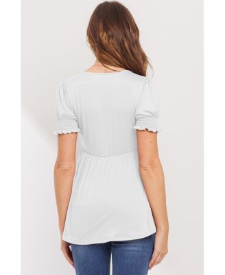 Maternity Wrap Nursing Top with Empire Waist