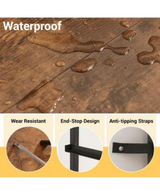 3 Drawer Dresser for Bedroom, Compact Wood Grain Print Organizer with Fabric Bins.