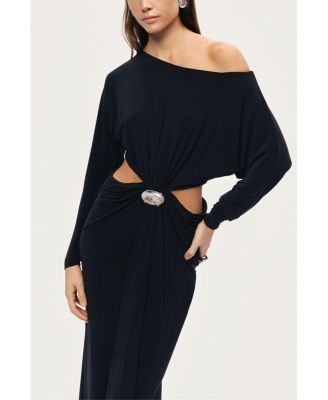 Women's One-Shoulder Cut-Out Maxi Dress