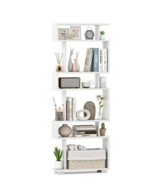 6-Tier Tiered Bookcase with Anti-Tipping Kit, 23.5 x 8 x 64