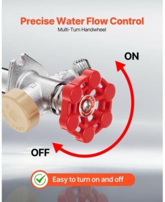 Anti-Siphon Frost-Proof Sillcock, 12" Outdoor Faucet Bib with Backflow Preventer