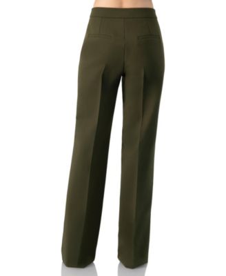 Women's Straight Solid Gabardine Trousers