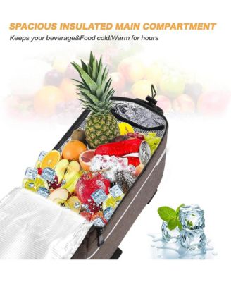 Bike Rack Cooler Bag Insulated Waterproof Bicycle Trunk Bag Rear Seat Pannier with Bottle Holder for Food Delivery Picnic Commuting