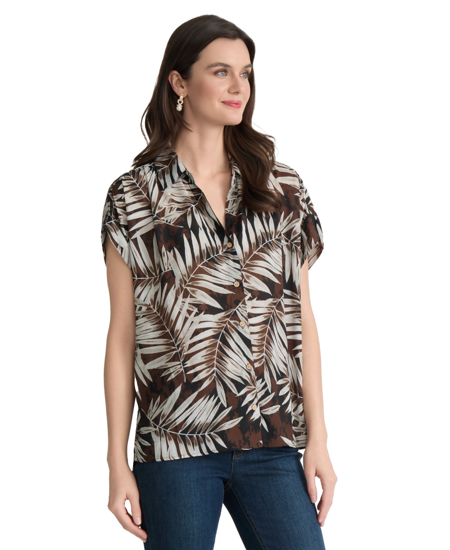 Women's Printed Collared Neck Shirt